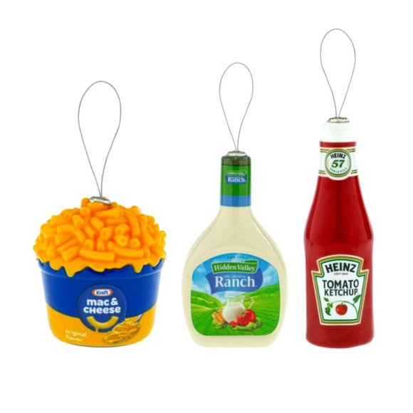 Holiday Christmas Holiday Ranch Ketchup Mac Cheese Dressing Ornaments Nwt Poshmark